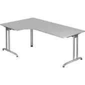 Hjh OFFICE PRO BS82 Schreibtisch grau L-Form