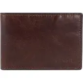 Fossil Cuir porte-monnaie Derrick Money Clip Bifold Dark Brown brun