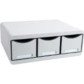 Exacompta Set de tiroirs de bureau Office 3 tiroirs Gris clair