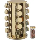 Relaxdays 21 pcs. étagère à épices, Organisateurs de cuisine, Or