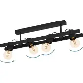 Eglo Plafonnier 4 lumières Plimsoll noir