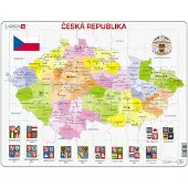 Larsen Puzzle Puzzle Cadre - Carte de la République Tchèque (en Tchèque) - 51 à 99 pièces
