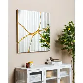 Beliani Miroir COOLE Doré