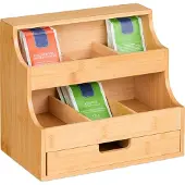 Relaxdays Organisateur à thé, Accessoires de thé, Marron