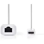 Nedis Adaptateur Réseau Usb Ccgb64950wt02 Usb 3.2 Gen 1 1 Gbps Usb-c M-rj45 F Nickelé 0.2 M