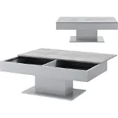 En.casa [] Table basse Lünen avec 2 compartiments de rangement Table de salon - Très bien