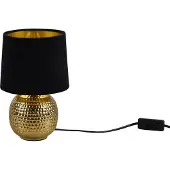 TRIO Lampe de table SOPHIA dorée-noire-dorée, 1xE14x40W, tissu, dimensions : 26x16x16 cm, IP20, RL