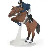 Papo Horses Cheval de saut d'obstacles avec son cavalier 51562