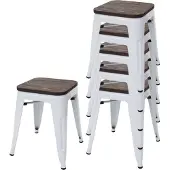 MCW 6x tabourets -A73, assise en bois incluse