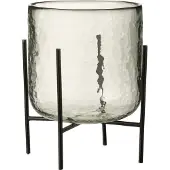 J-Line Photophore debout verre/acier transparent large