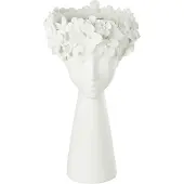 J-Line Cachepot tete resine blanc large