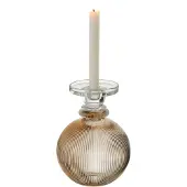 J-Line Chandelier/vase malik rond verre taupe/transparent