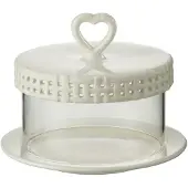 J-Line Plat a tarte sous verre ceramique blanc small