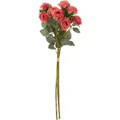 J-Line Bouquet rose 12 tete artificiel rose vif