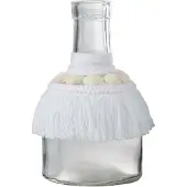 J-Line Vase coquillages verre textile blanc medium