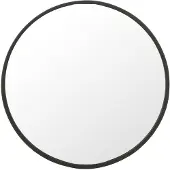 J-Line Miroir rond noir mat medium