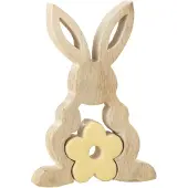J-Line Fleur centre bois jaune Small