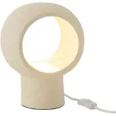 J-Line Lampe de table Cercle Verre Globe Pierre Beige
