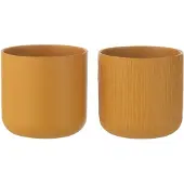 J-Line Cachepot gen ceramique ocre medium assortiment de 2