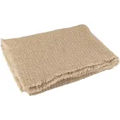 J-Line Plaid bords effiloches coton/polyester beige