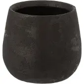 J-Line Cachepot irregulier rugueux ceramique noir small