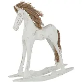 J-Line Cheval à bascule Albasia bois blanc Small
