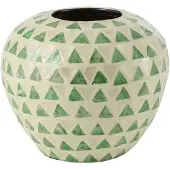 J-Line Vase nuye boule mosaique/bambou vert