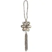 J-Line Suspension perles plastique gris large