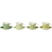 J-Line Set 4 tasses the + sous-tasse coffret ceramique vert large