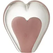J-Line Presse-papier coeur en verre rose large