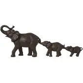 J-Line Eléphants - Poly - Marron - 3 pièces