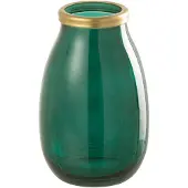 J-Line Vase bord or verre vert s