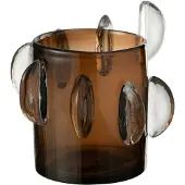 J-Line Vase steggy bas verre marron