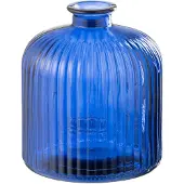 J-Line Vase bottle stripe glass blue small