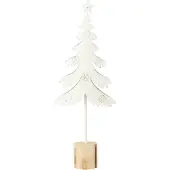 J-Line Sapin sur pied+ étoile métal/bois blanc large