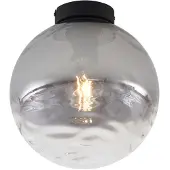 QAZQA Plafonnier design noir avec verre fumé dégradé - Pillon