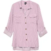 Vero Moda Chemisier 'VMBumpy' rose clair / blanc
