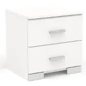 Parisot Table de chevet Gemma 2 tiroirs - blanc