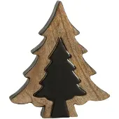 J-Line Sapin puzzle bois noir/naturel medium
