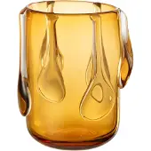 J-Line Vase drippy verre ambre small