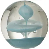 J-Line Presse-papier bulle en verre bleu clair large