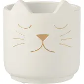Jline Cachepot chaton ciment blanc or medium