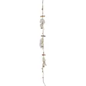 J-Line Guirlande bouteilles/plumes verre naturel