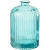 J-Line Vase bottle stripe glass aqua large