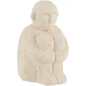 J-Line Personnage assis ciment blanc small