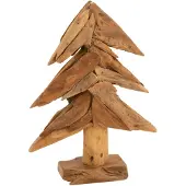 J-Line Arbre morceaux bois teck naturel large