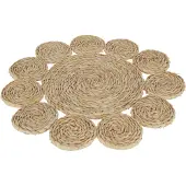 Jline Set de table rond fleur naturel