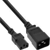 InLine Câble adaptateur réseau (1 m), Câble d'alimentation, Noir