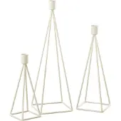 J-Line Set de 3 chandeliers metal blanc