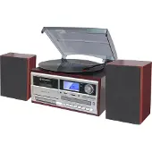 Roadstar Platine Vinyle Vintage Radio Digital PLL, Lecteur CD-MP3 Cassette, Bluetooth USB, , Bois, , HIF-8892EBT